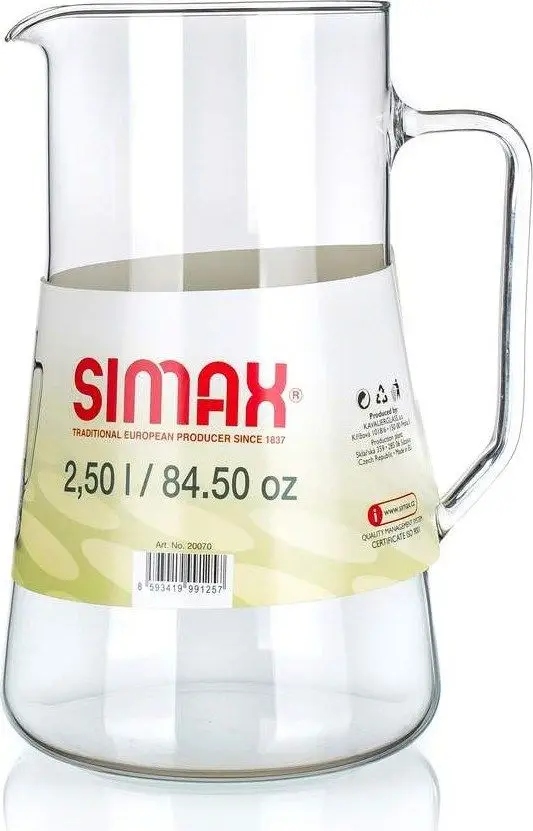 Dzbanek szklany żaroodporny do napojów soku Simax AGRA 2,5L Pojemność 2.5 l