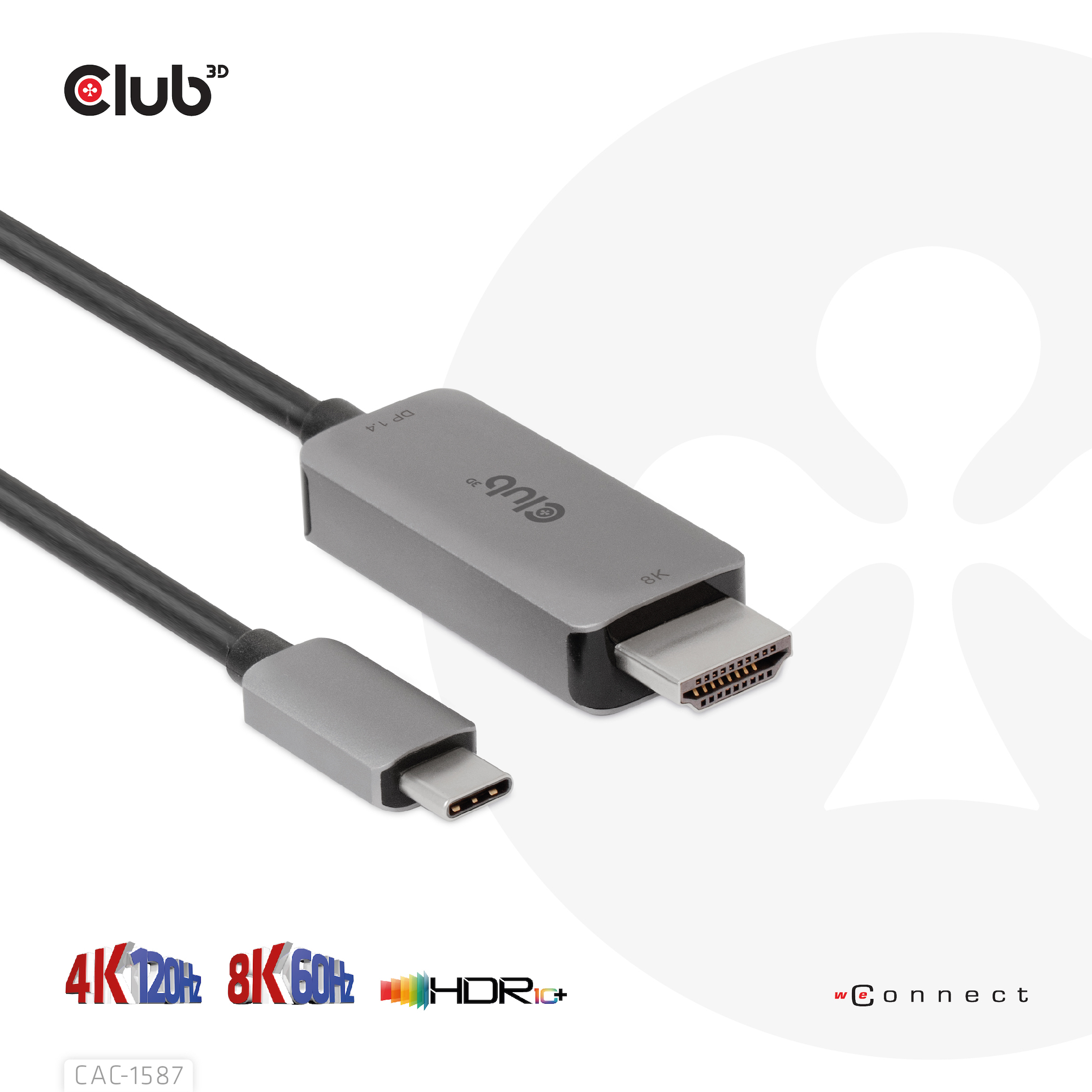 Kábel Club 3D CAC-1587 Hdmi Usb typ C 3 m
