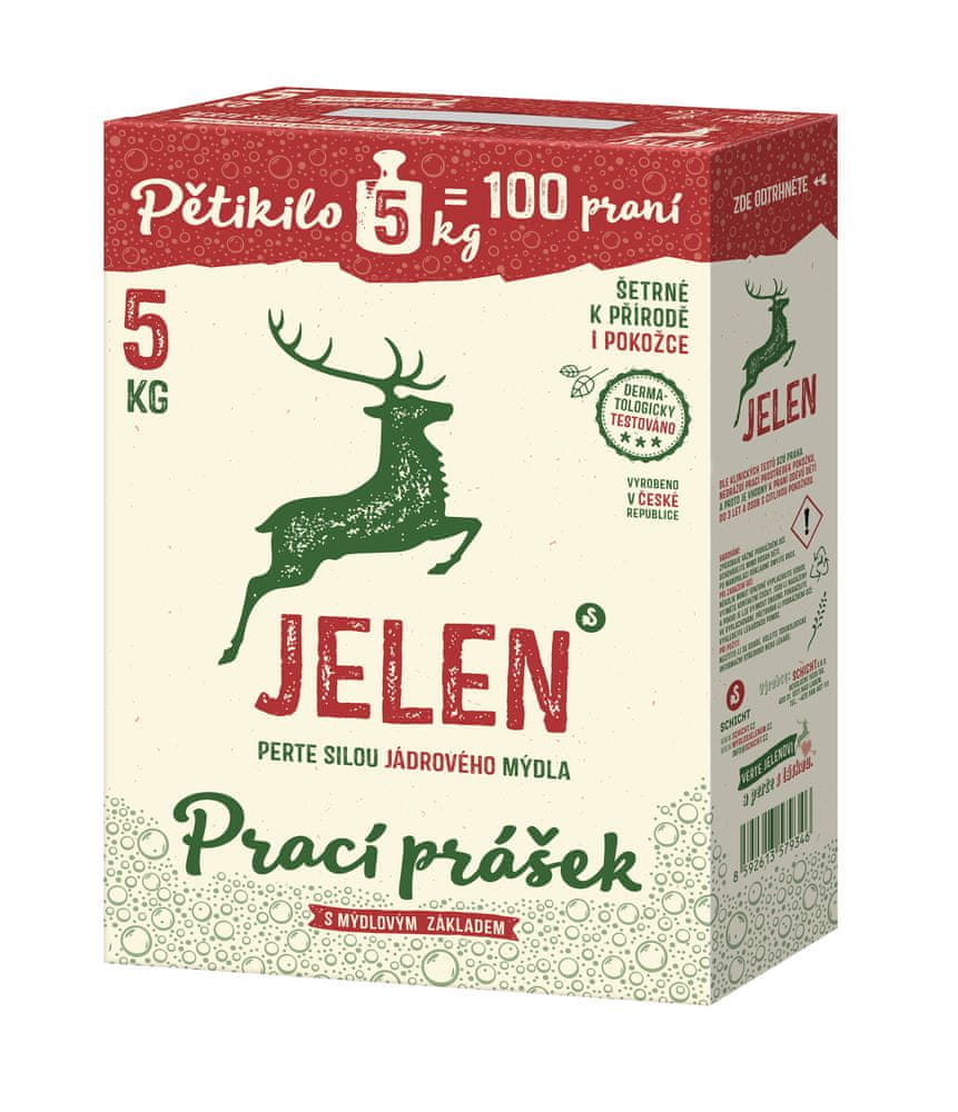 Levně Prací prášek Jelen 5 kg (100 praní)