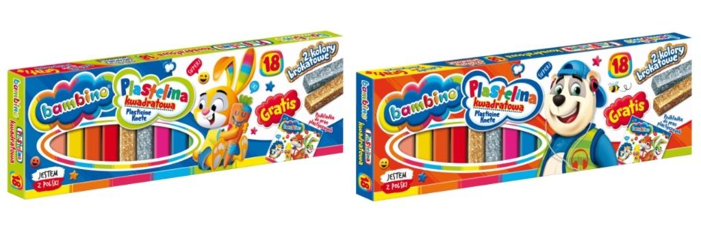 plastelina 18kol. kwadratowa BAMBINO — 5