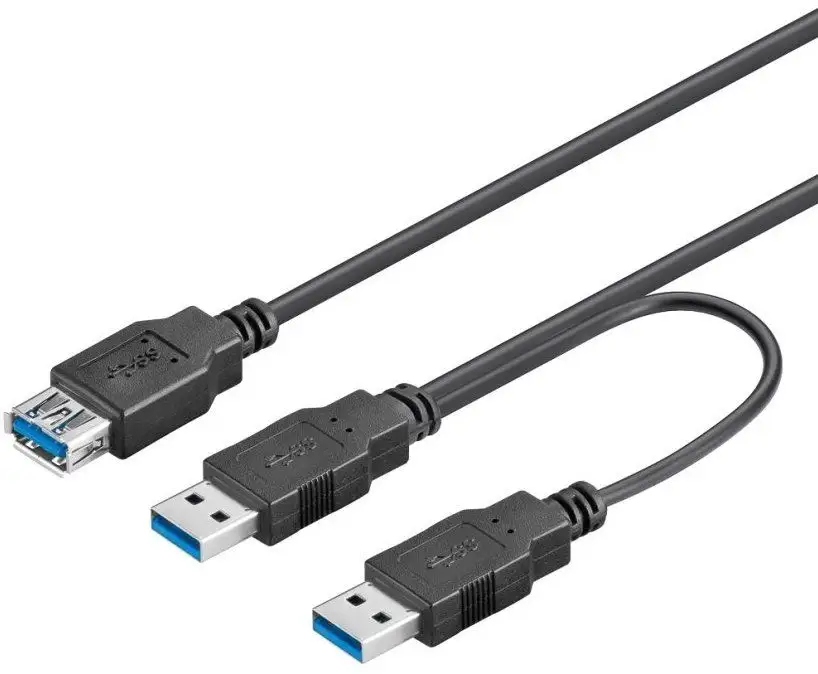 Kabel zasilający PremiumCord Usb 3.0 typu Y A/męski A/męski -- A/żeński D