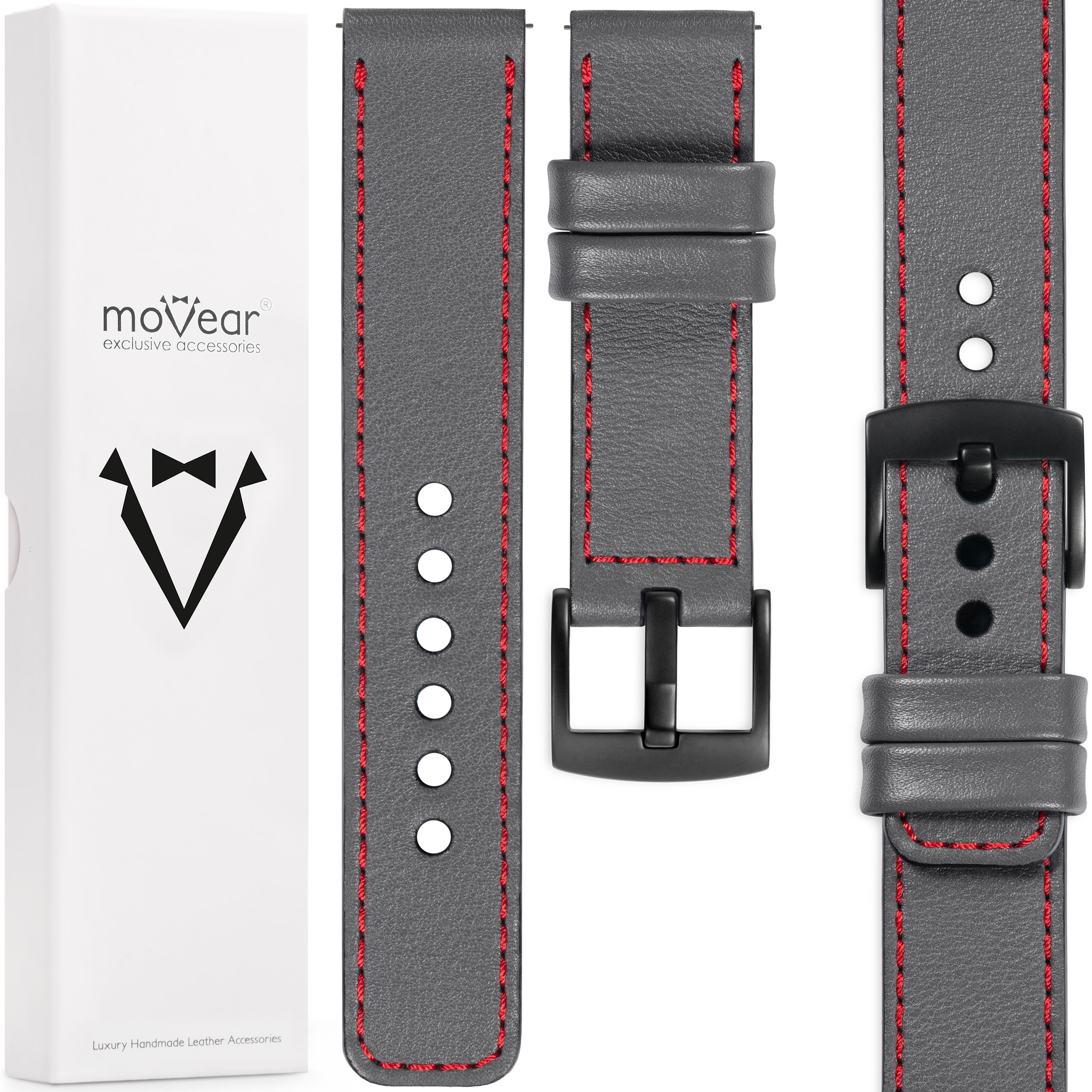 Řemínek 22 mm exkluzivní pro prémiové hodinky, stylový Polský šedý