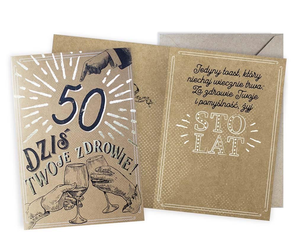 KARNET URODZINOWY 50 Urodziny vintage KARTKI z ŻYCZENIAMI na URODZINY EAN (GTIN) 5906364029648