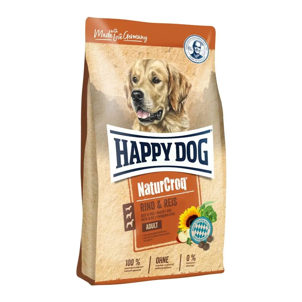 Happy Dog NaturCroq suché krmivo pro dospělého psa, hovězí maso a rýži 15 kg