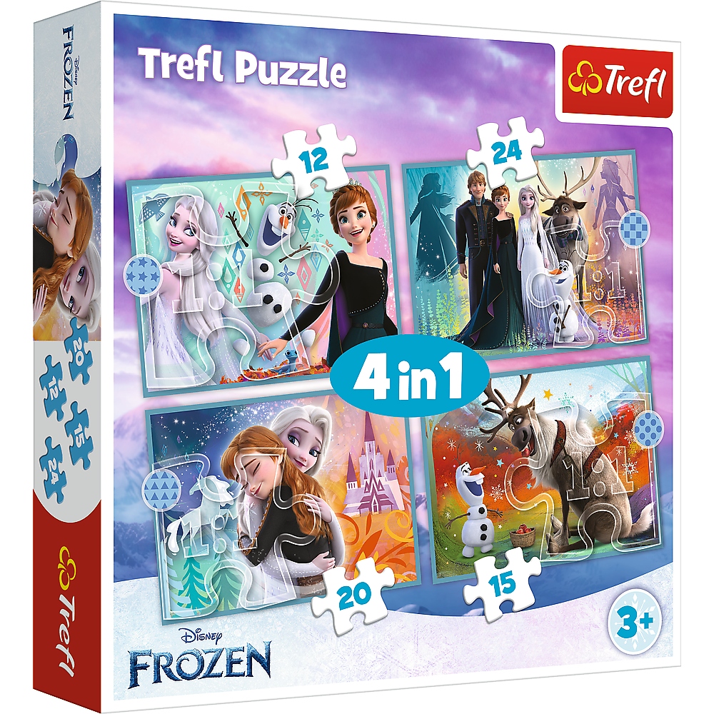 PUZZLE 4W1 NIEZWYKŁY ŚWIAT FROZEN 2 34381