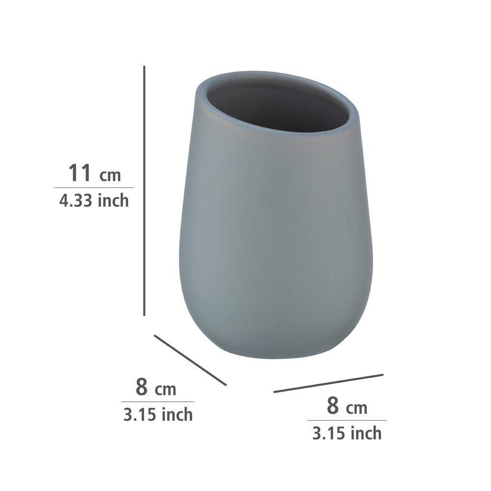 Kubek ceramiczny na szczoteczki BADI, szary, Wenko Marka Wenko