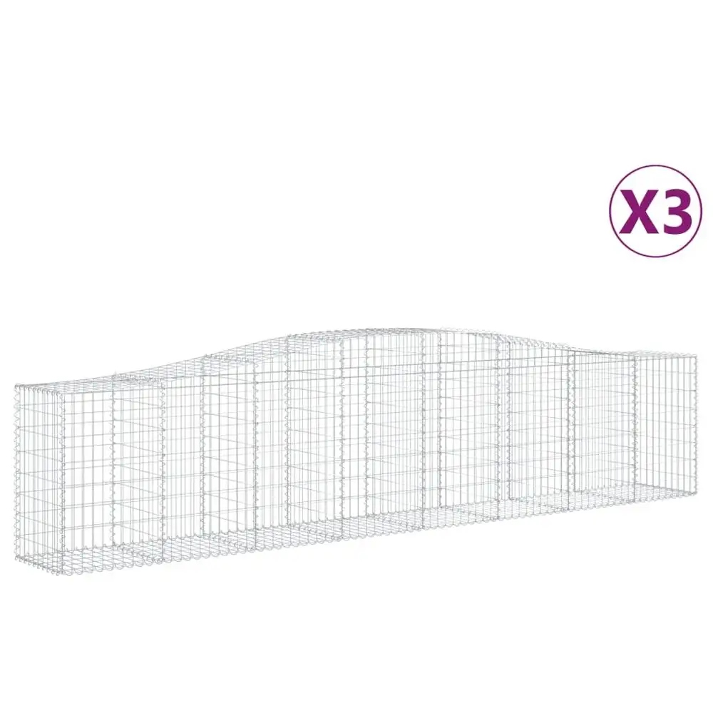 Gabionové koše, 3 ks, 400x50x80/100 cm,