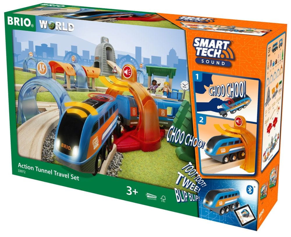 Brio WORLD 33972 SMART TECH SOUND Cestovní set s tunely