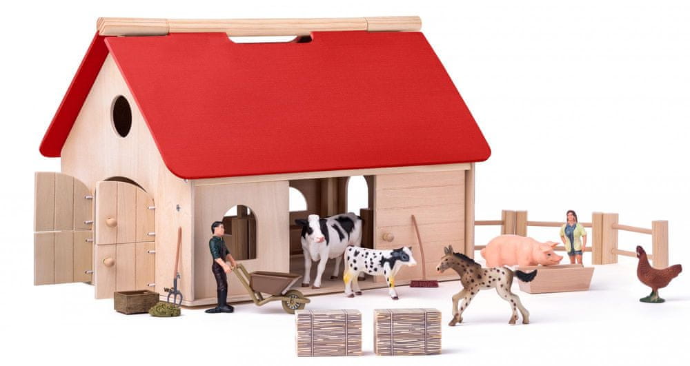 Farma s doplňky a zvířátky Woody pro děti Příslušenství Dřevo Figurky