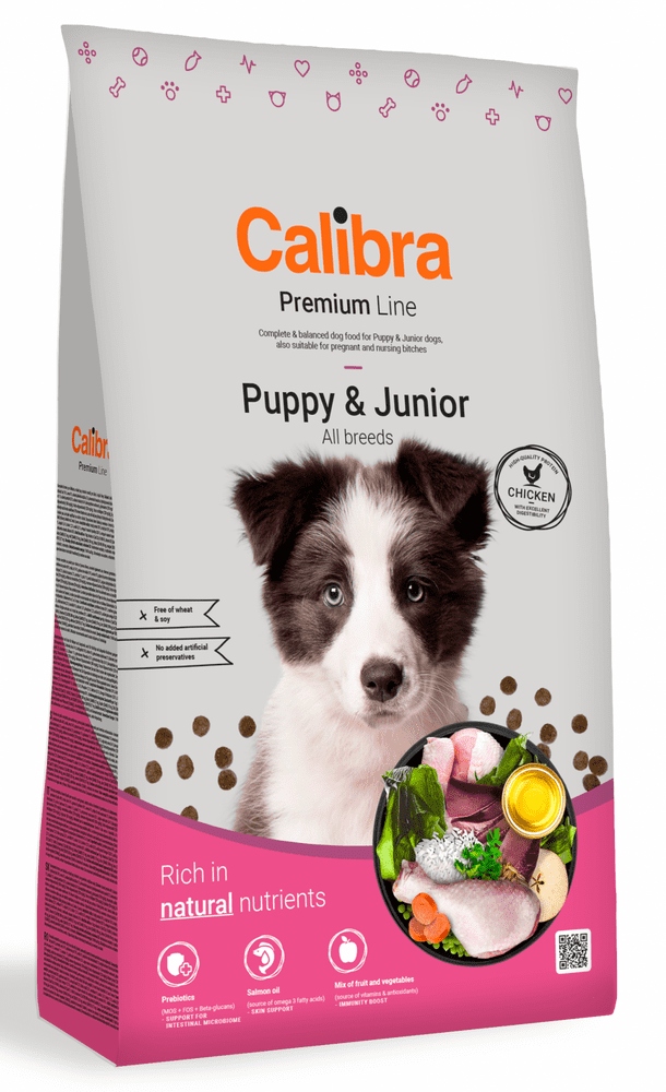 Levně Suché krmivo pro psy Calibra Dog Premium Puppy & Junior 12 kg