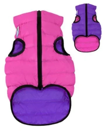 Levně Dvoustranná bunda pro psa AiryWest, podzim, zima, růžovo-fialová, M50 cm