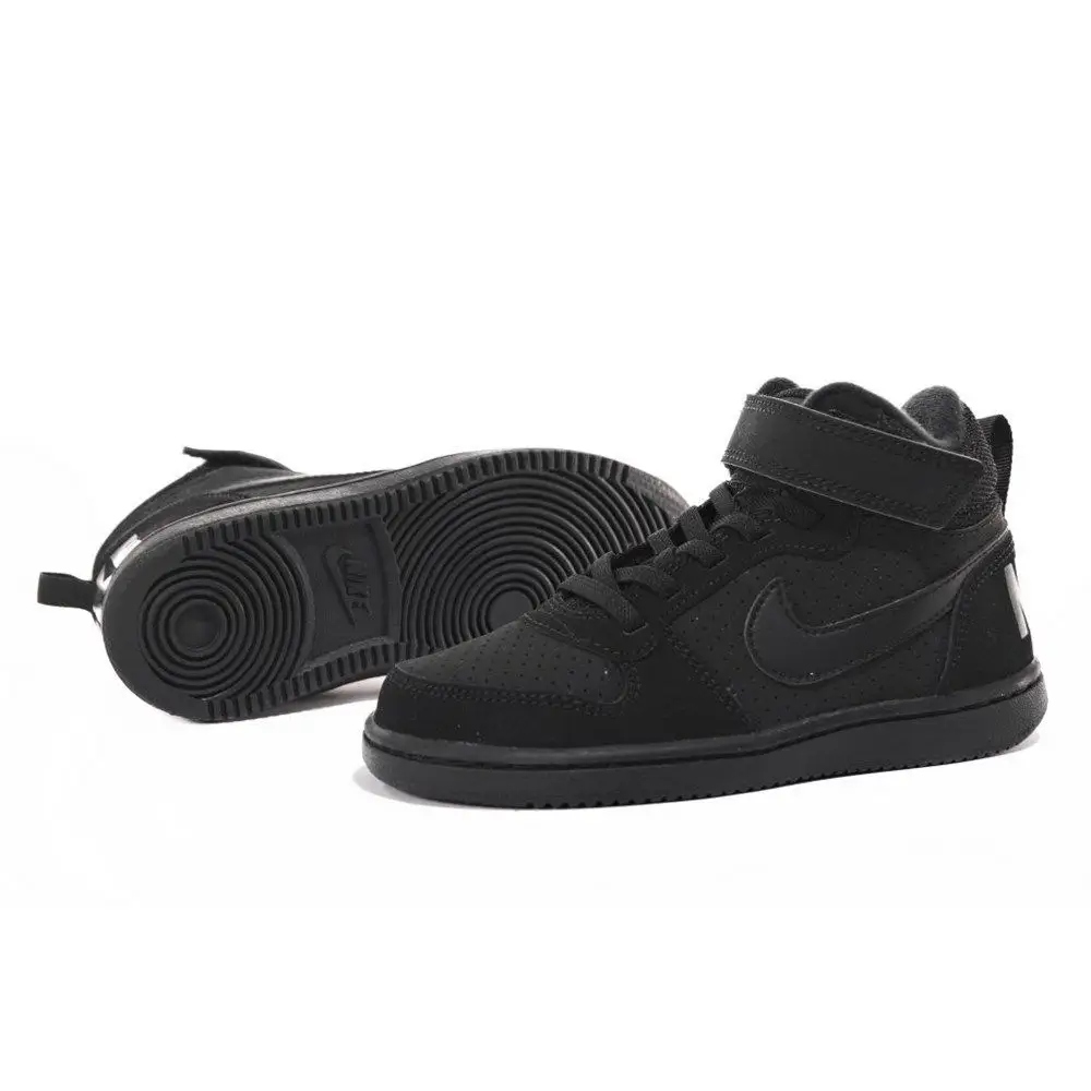 Nike Court Borough Mid 870026 001 skóra naturalna czarny r. 30 Wysokie