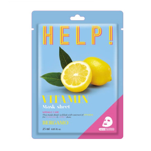 BERGAMO Help! Vitamin Mask Sheet 25 ml - Rewitalizująca maska w płachcie z witaminami BERGAMO HELP! — 2