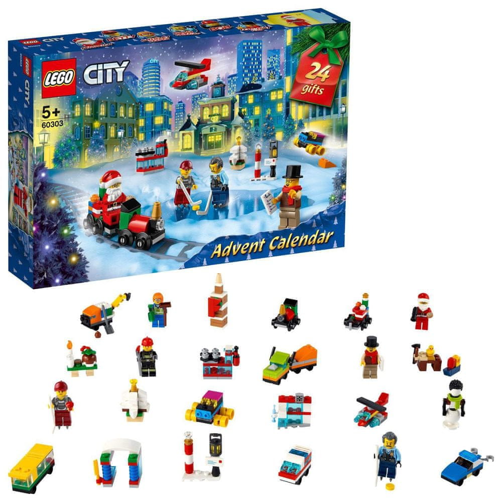Адвент-календарь LEGO City 60303 2021, 349 деталей, 6 минифигурок и игровое поле, от 5 лет — фото 6