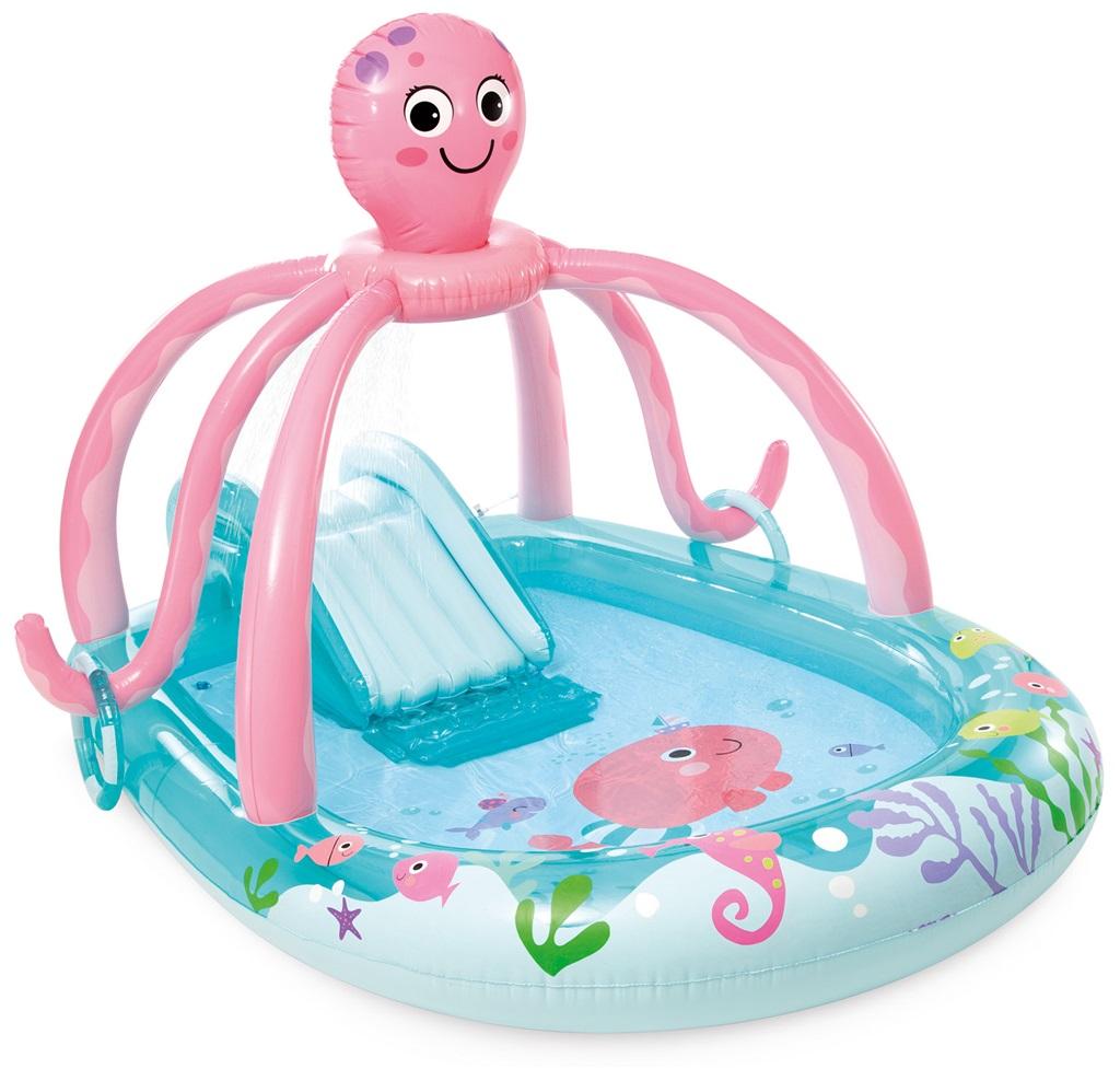 Nafukovacie detské ihrisko so šmýkačkou Chobotnica Intex 56138, detský bazénik