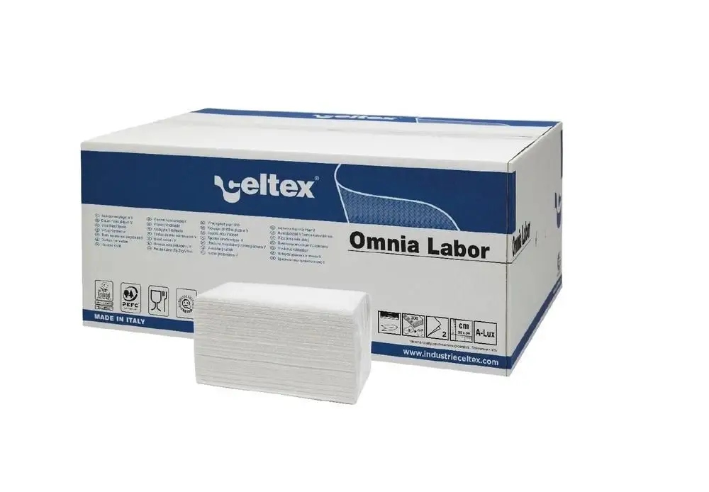 Levně Papírové ručníky skládané Celtex Omnia Labor 2400ks, bílé, 2vrstvé 77800