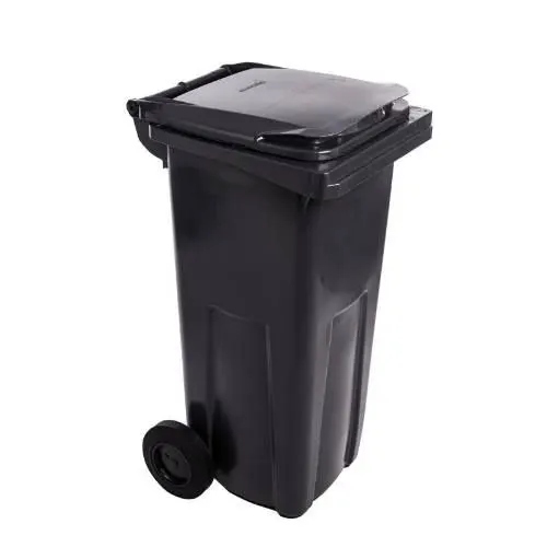 Levně Plastový koš Eurotools, 120 l, černý