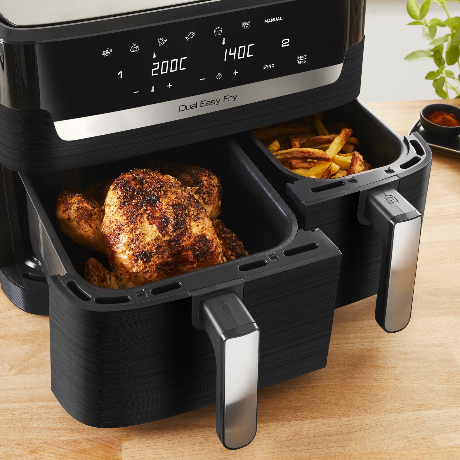 TEFAL Dual Easy Fry Beztłuszczowa 5,2L 3,1L Dwie Komory 7 Programów — miniatura 14