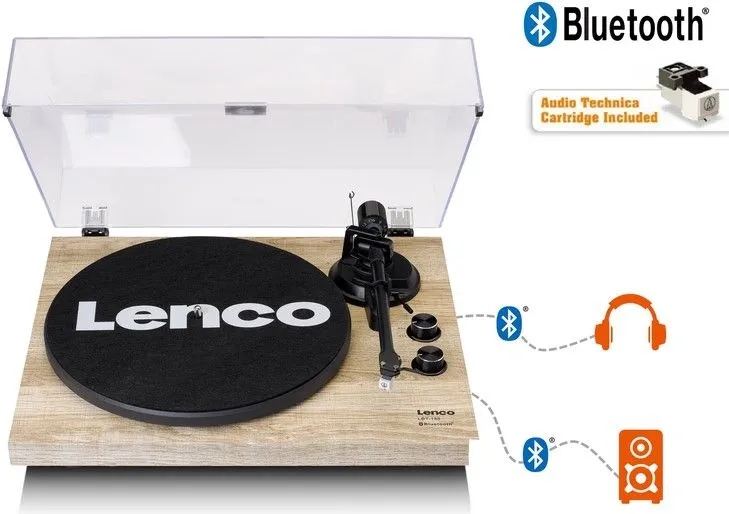 Gramofon LENCO LBT-188 Bluetooth brązowy Napęd paskowy
