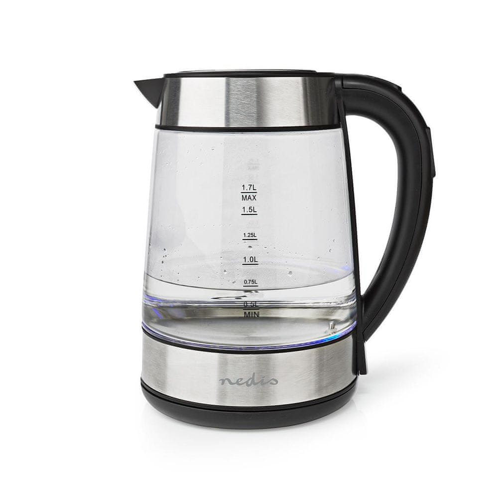 Rýchlovarná kanvica Nedis KAWK320EGS 2200 W 1,7 l priehľadná