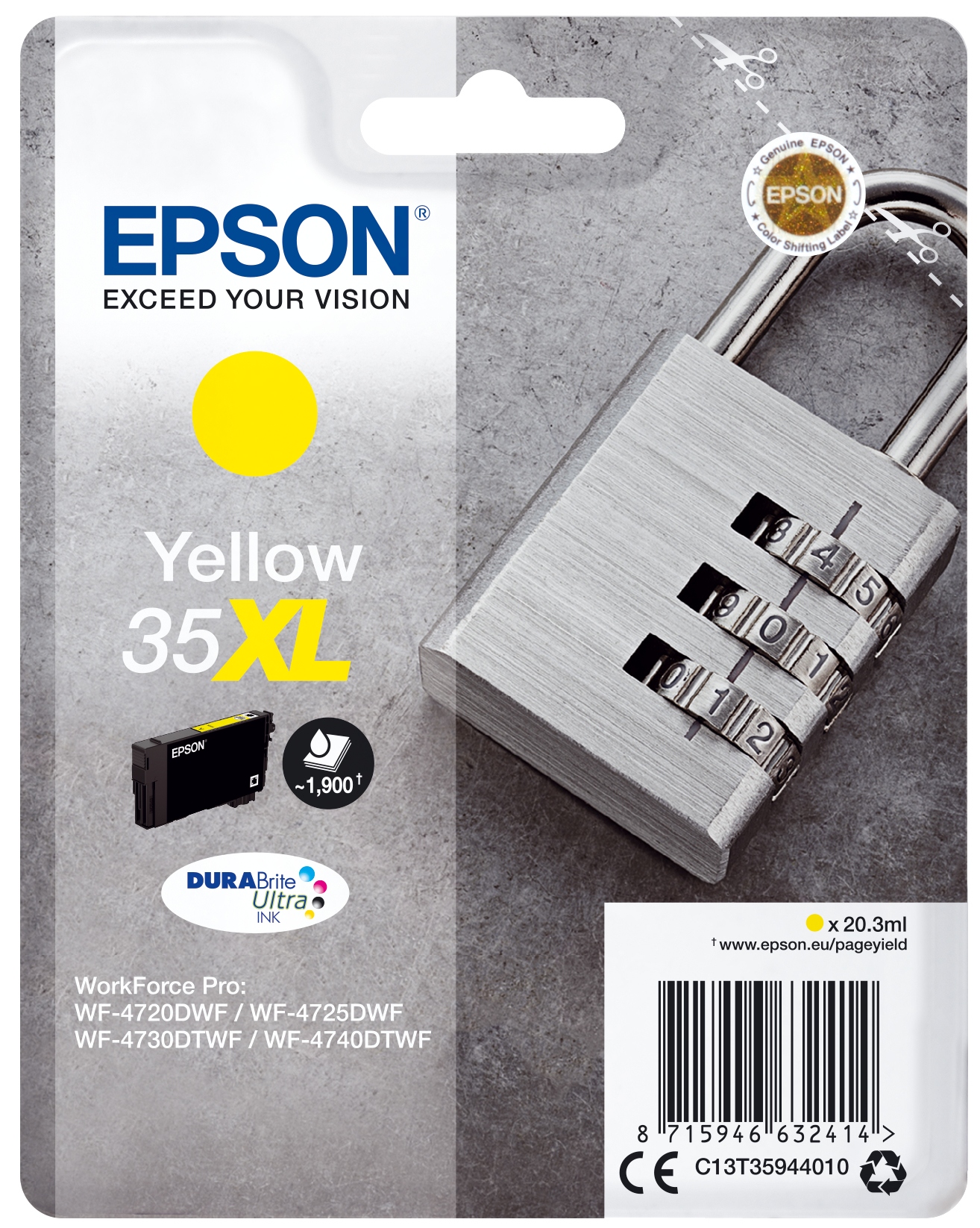 Inkoust Epson 35XL Ink Yellow 20,3ml C13T35944010 žlutý (yellow)