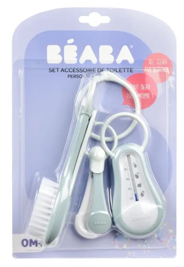 Termometr cążki szczotka grzebień - Zestaw do pielęgnacji niemowląt, Beaba Stan opakowania oryginalne