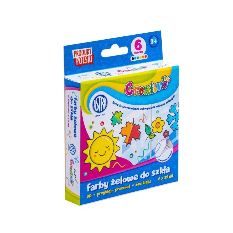 FARBY DO TWORZENIA NAKLEJEK ŻELOWYCH 6X15ML 9635