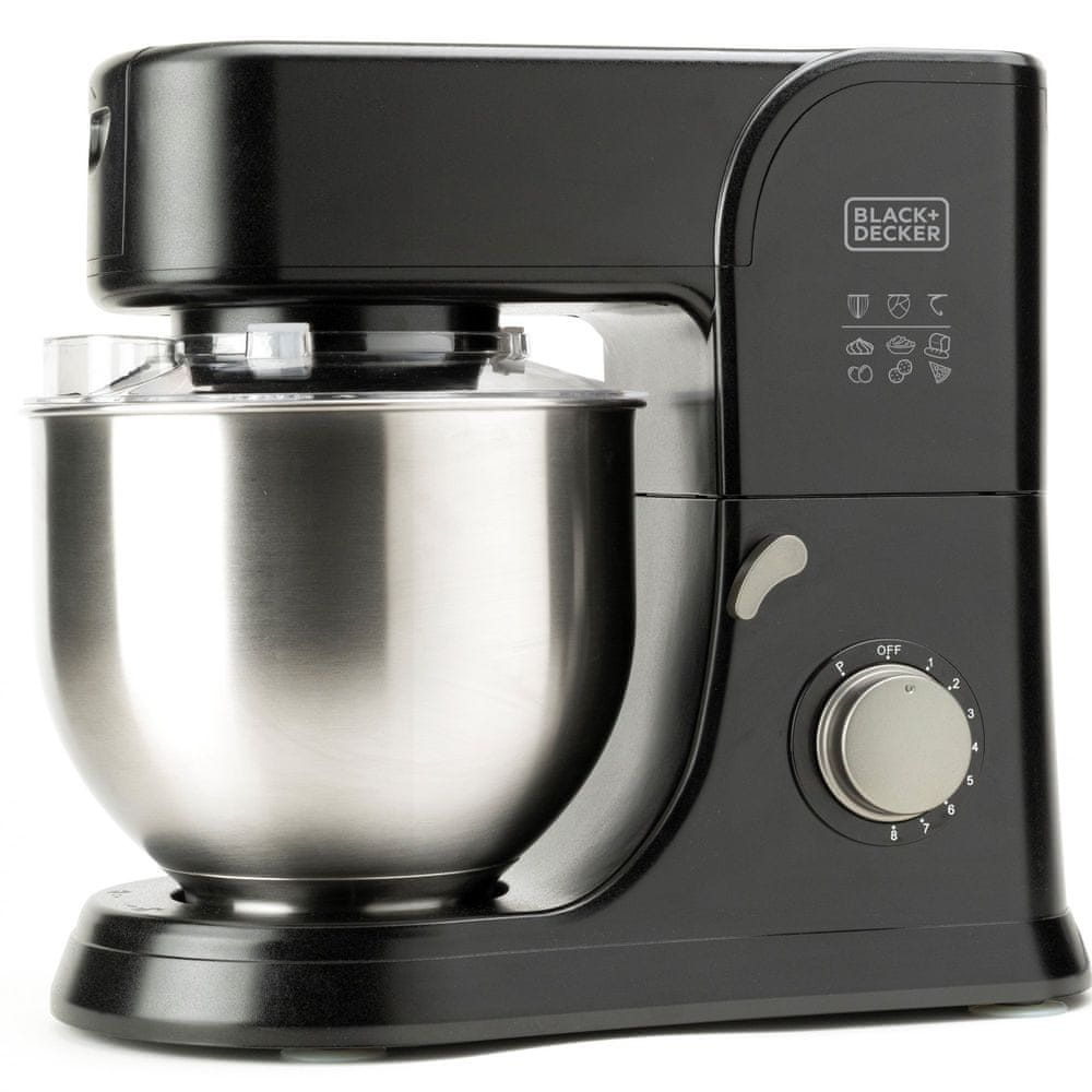 Kuchyňský robot Black & Decker, BXKM1001E, 8 rychlostí, planetární míchání,