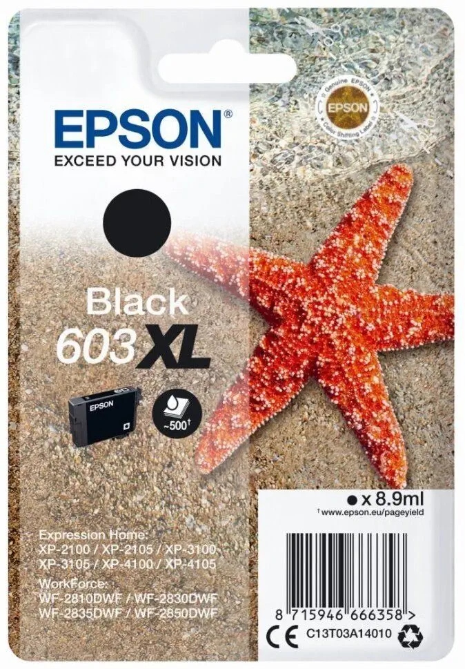 Inkoustová náplň Epson T603 XL, 500 stran černá