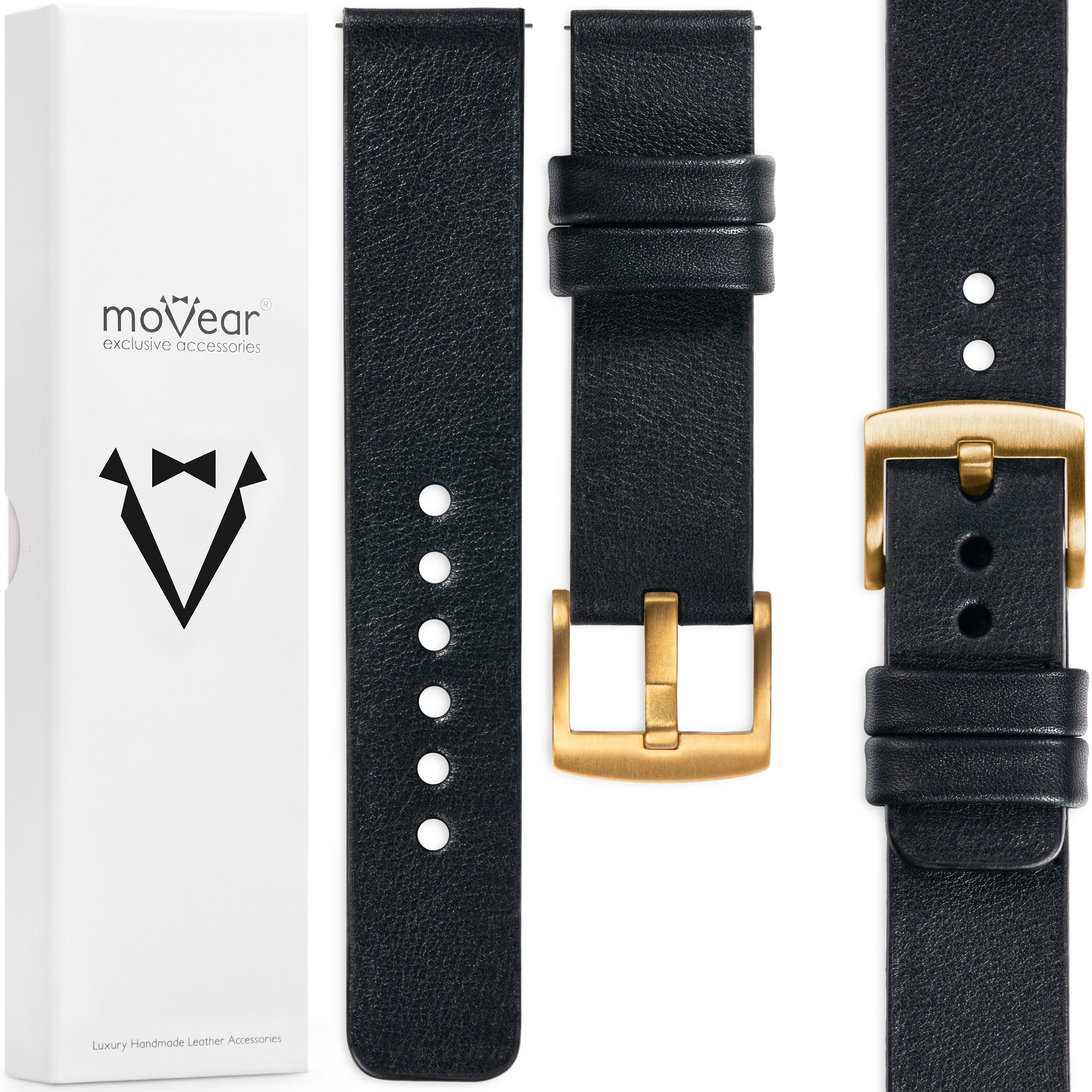 Pásek 18 mm premium pro hodinky, exkluzivní, elegantní, černý