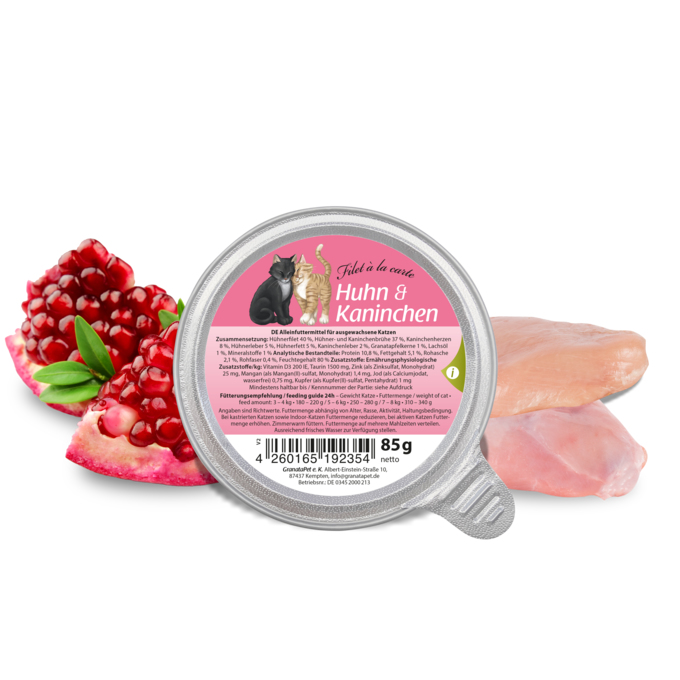 4x GranataPet Filé a la carte chicken rabbit 85g mokré krmivo pro kočky