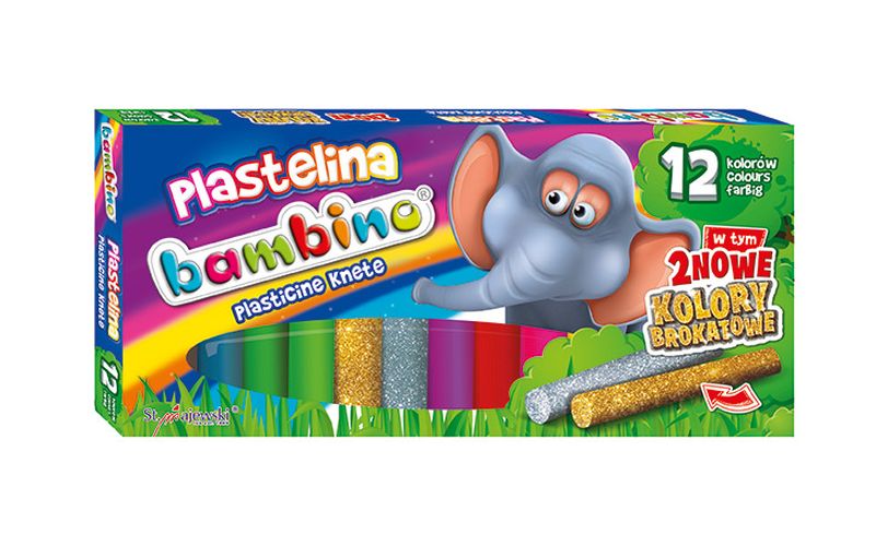 plastelina brokatowa 12kolorów BAMBINO — 15
