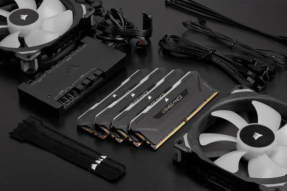 CORSAIR DDR4, 3200MHz 32GB 2x16GB Dimm, 16-20-20-38, BaseSPD@2666, XMP 2.0, Vengeance RGB Pro SL Black Heatspreader, RGB LED, Black PCB, 1.35V, for AMD Ryzen — 10