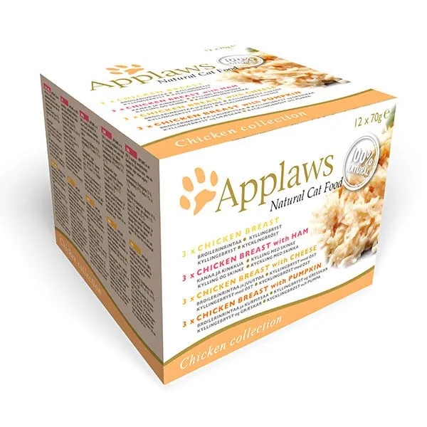 Levně Applaws Cat Tin Multipack Chicken Collection mokré Krmivo pro kočky 12x70g