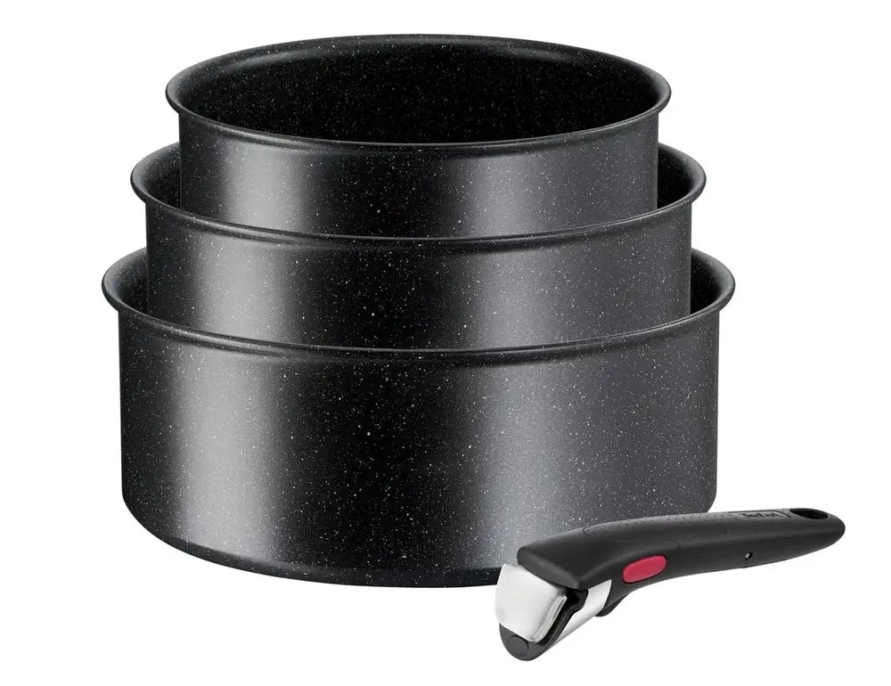 Zestaw garnków Tefal ingenio 4 elementy BLACK STONE induckja