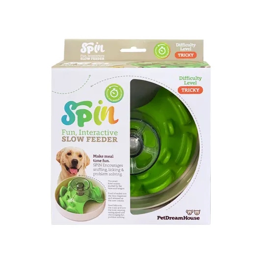 Levně PetDreamHouse interaktivní miska Spin Ufo Maze – zelená