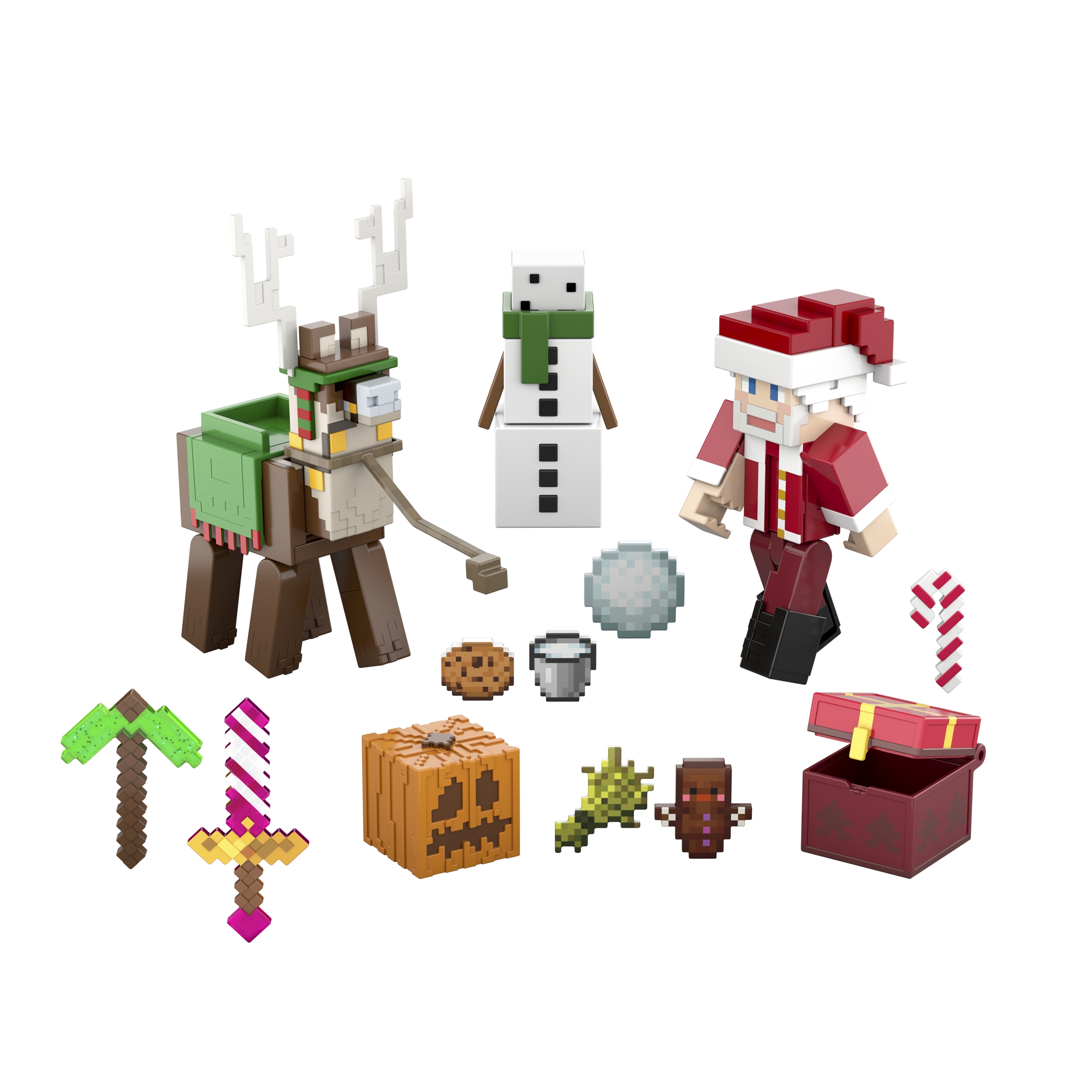 Адвент-календарь Minecraft Mattel HXM86, 3 фигурки, аксессуары и наклейки, от 6 лет — фото 4