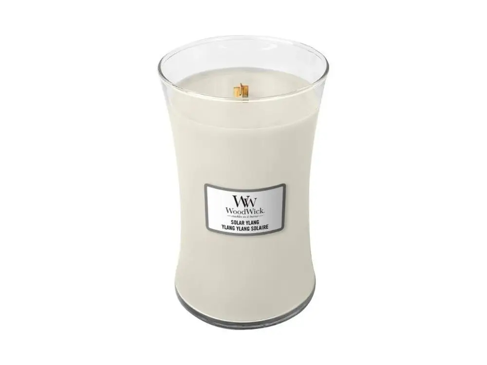 Vonná svíčka Solar Ylang WoodWick 610 g, svíčka s dřevěným knotem