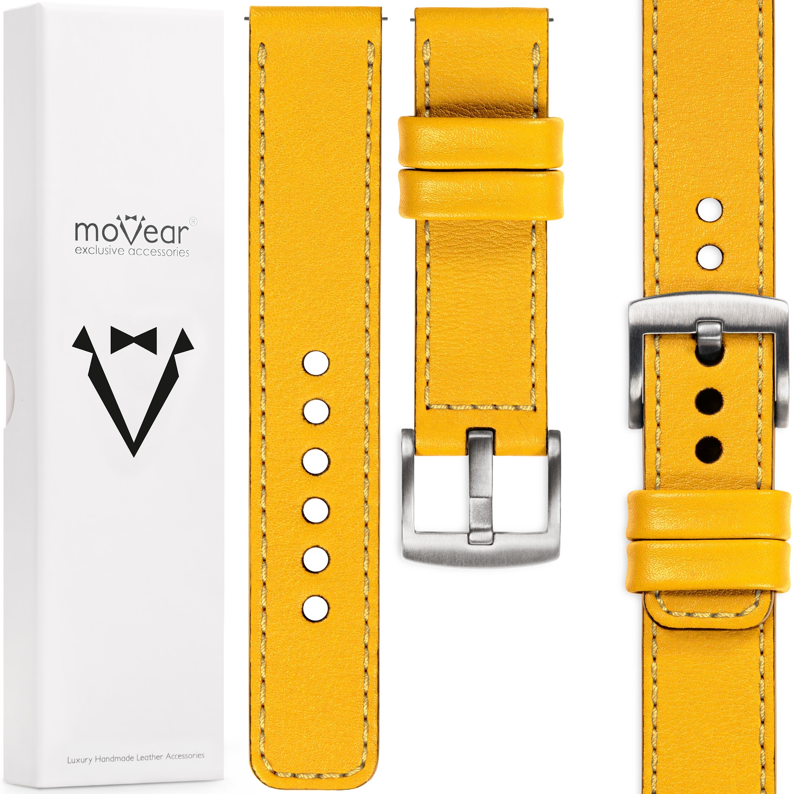 Kožený řemínek 20 mm pro prémiové hodinky, stylový a elegantní Movear