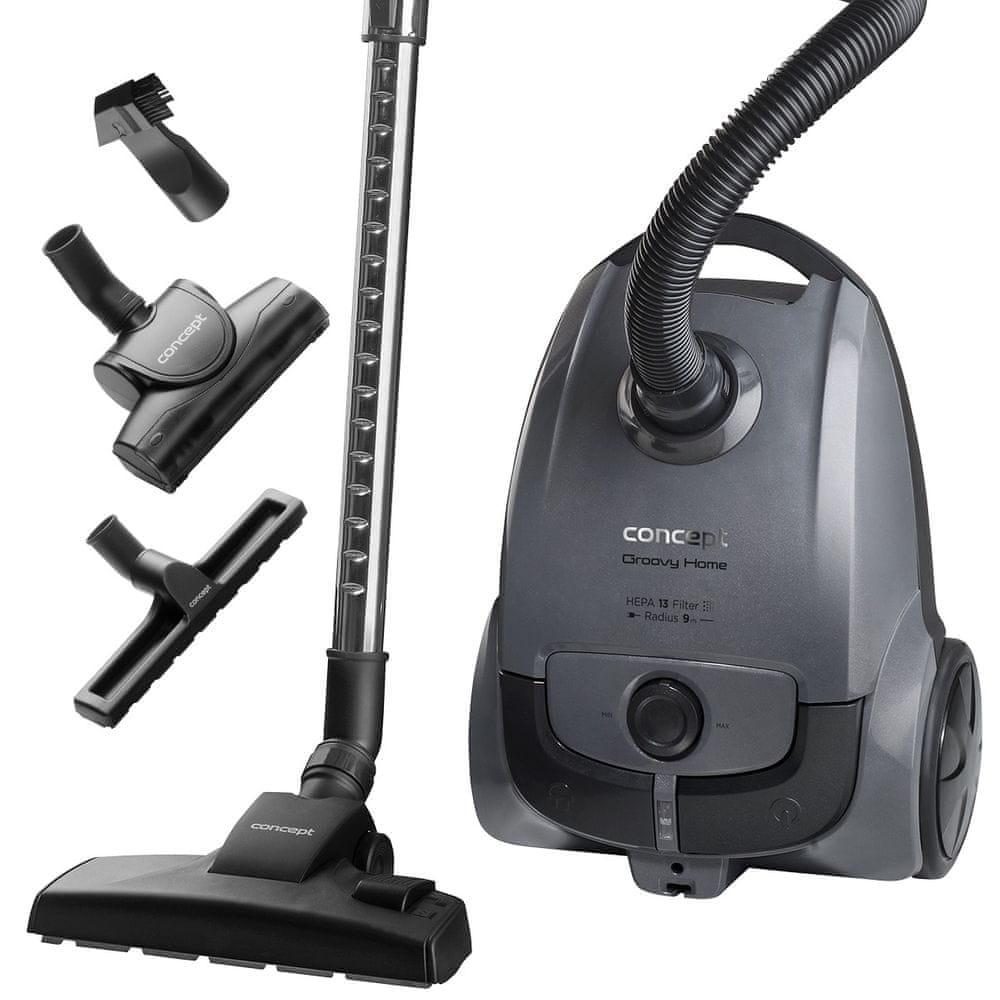 Odkurzacz workowy Concept VP8338 700W HEPA13 Turboszczotka Zasięg 9m XL