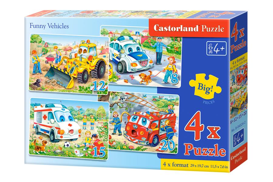 

Puzzle 4w1 el. Samochody Castor PC-04324