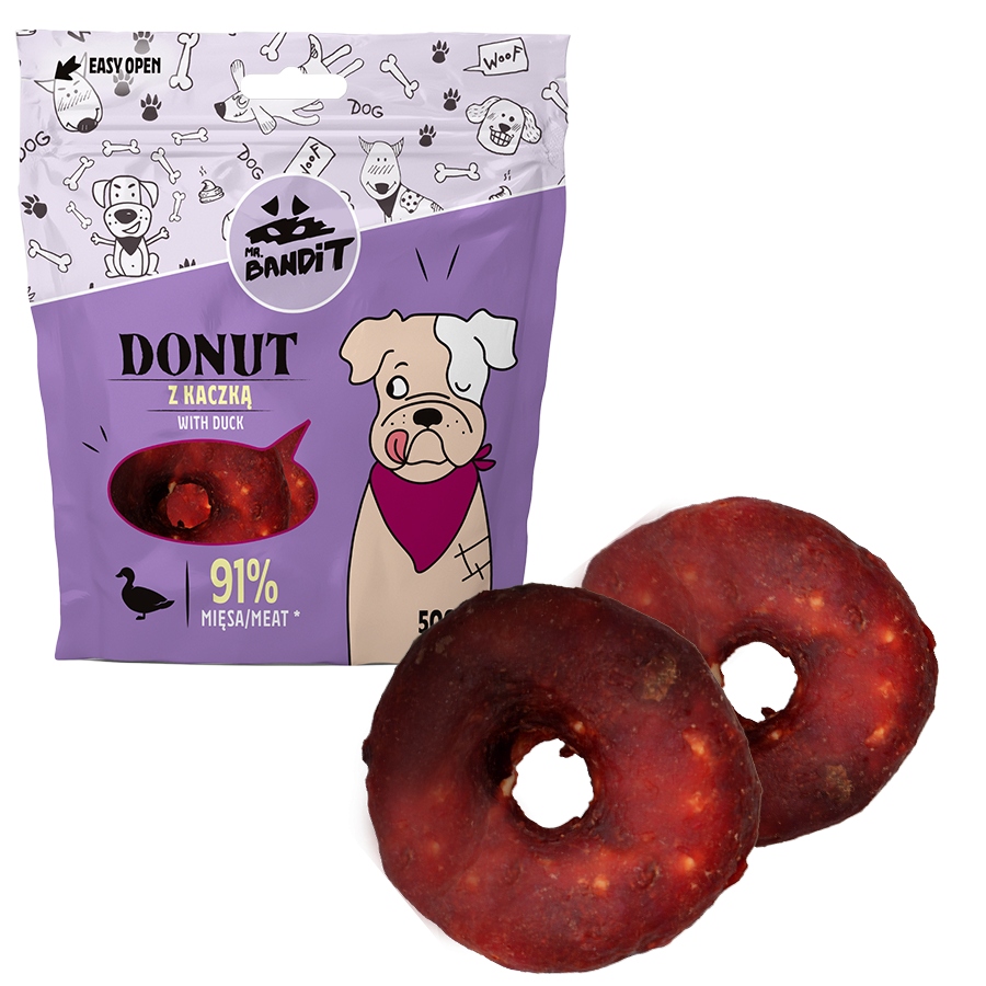 Levně Mr. Bandit Donut Psí pamlsek s kachnou 500 g