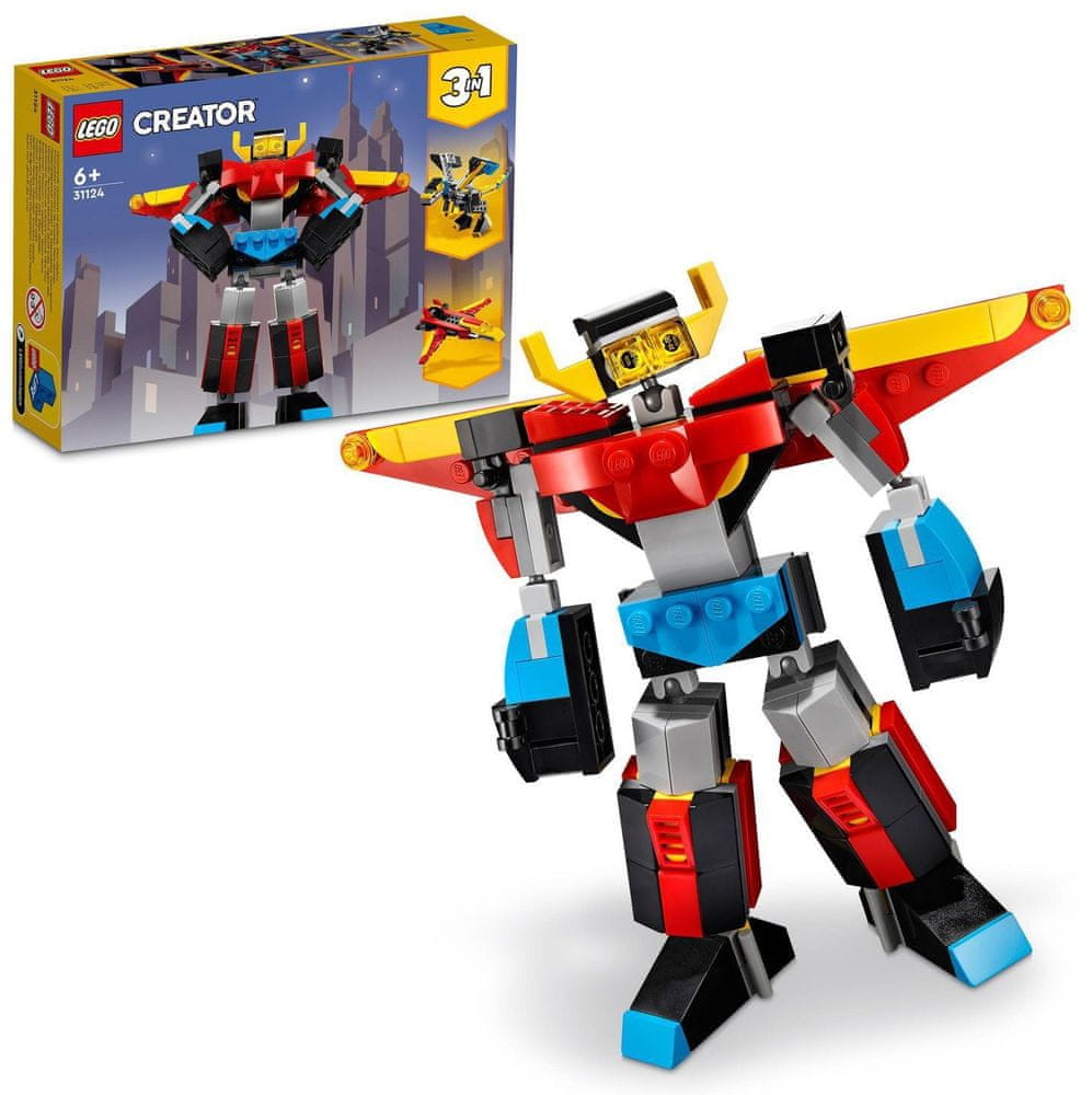 LEGO CREATOR Super ROBOT 3w1 Transformers Odrzutowiec SMOK 159 Klocki 6+ Nazwa zestawu LEGO CREATOR 31124 SUPER ROBOT TRANSFORMERS 3W1