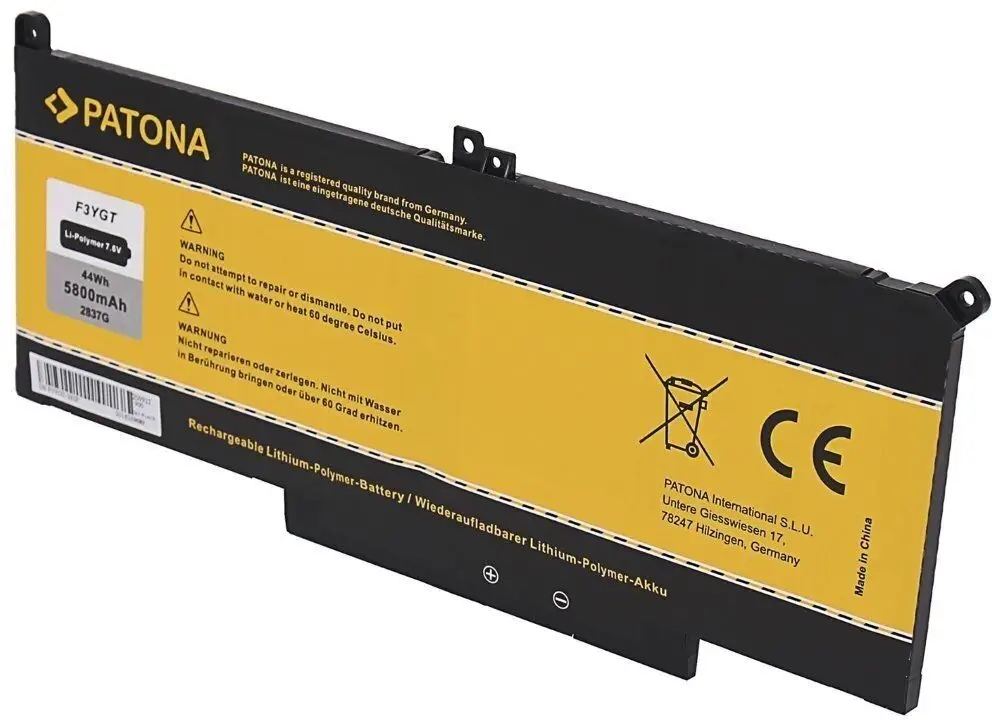 Originálna lítium-polymérová batéria 7700 mAh pre notebooky Dell Patona