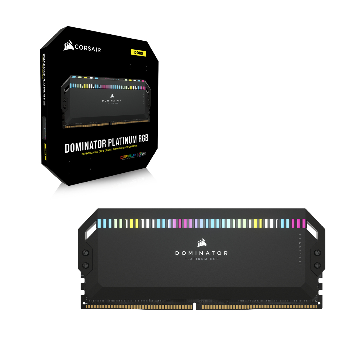 CORSAIR DDR5, 6000MT/s 32GB 2x16GB DIMM, 30-36-36-76, Std PMIC, AMD EXPO, VENGEANCE RGB DDR5 Cool Grey Heatspreader, Black PCB, 1.4V — 5
