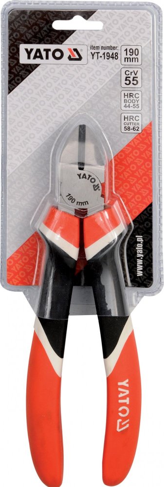 Szczypce Tnące Boczne Yato YT-1948, 190 mm, CrV, Trójkolorowe Rękojeści