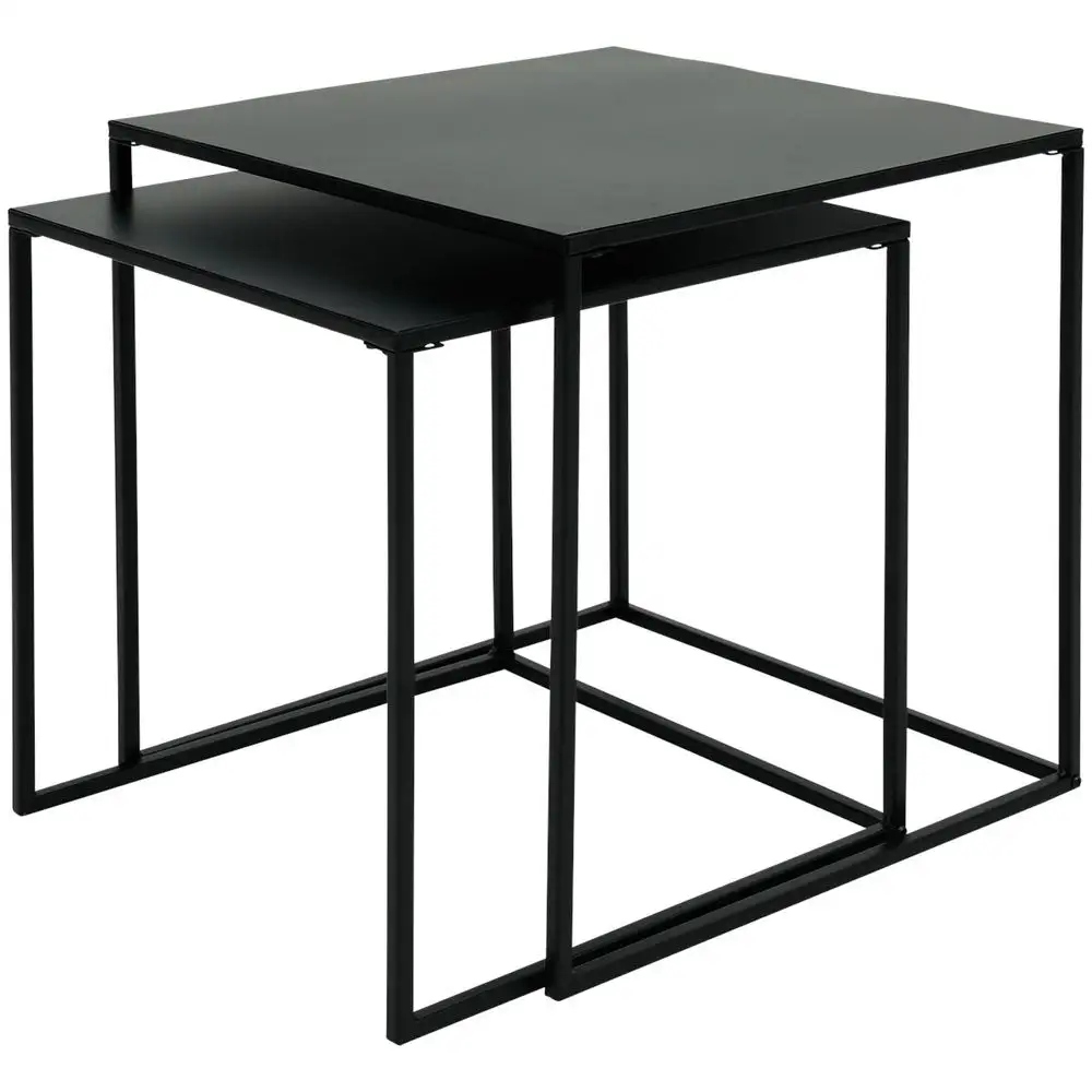 

Stolik Kawowy Czarny Loft Metalowy Zestaw 2 Sztuki