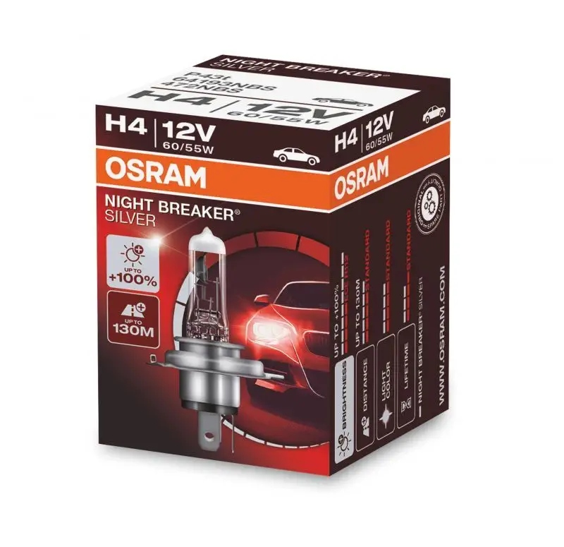 Żarówka Osram H4 Night Breaker Silver +100% 12V 55/60W P43t 1szt.