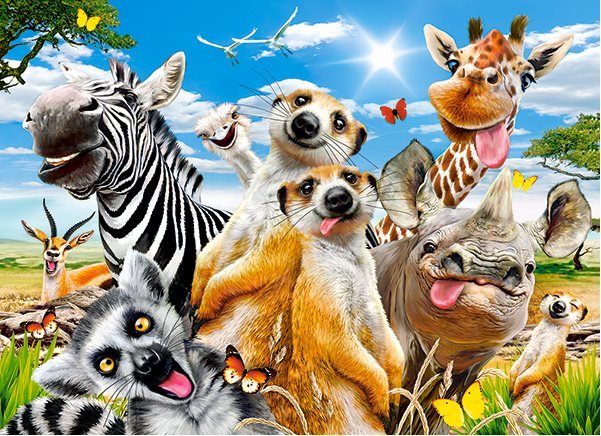 

Puzzle Zwierzęta Afryki Zebra Żyrafa 200 Castor