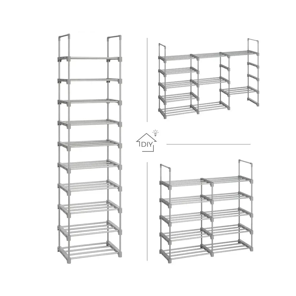 PORZĄDNY METALOWY REGAŁ PÓŁKA NA BUTY SZARA